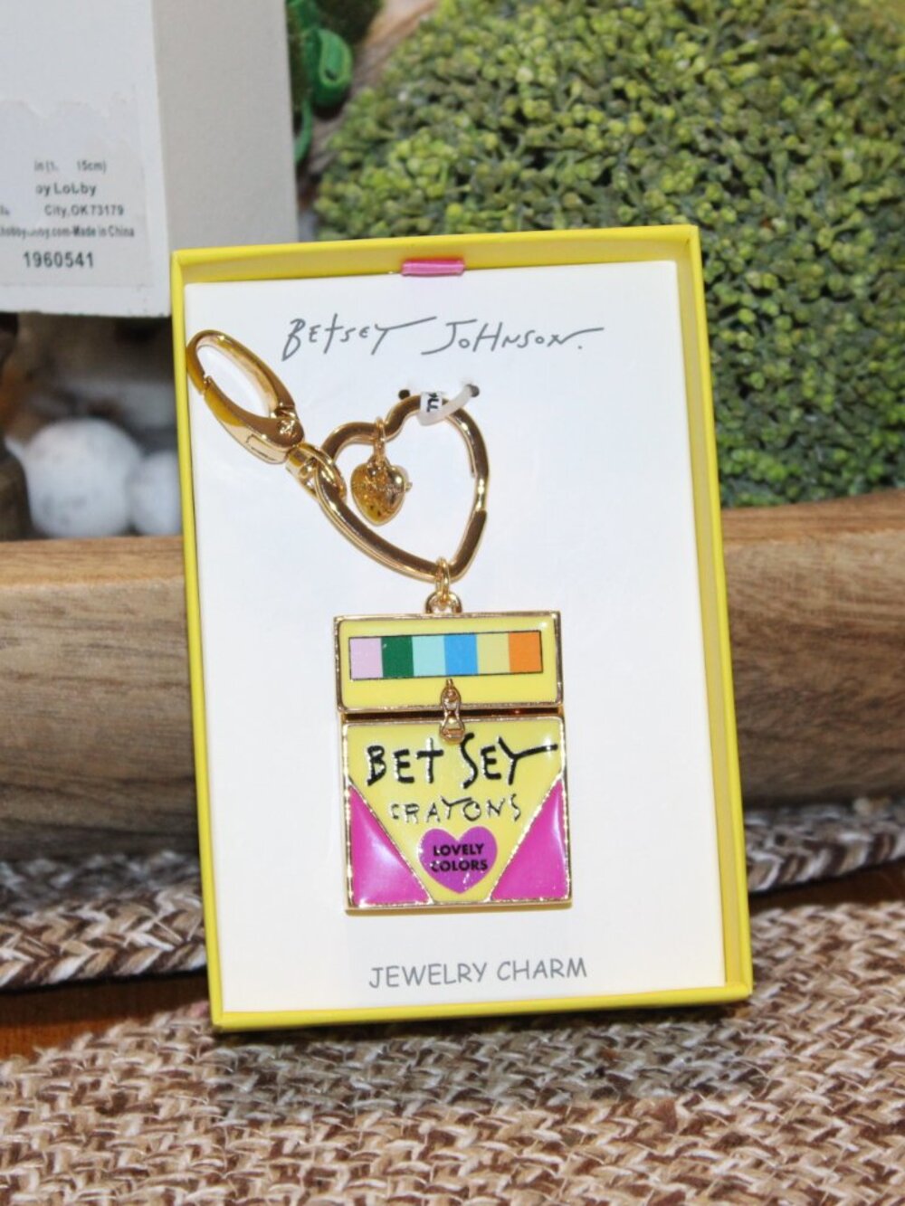 NWT Betsey Johnson crayon Box bag charm/ key chain Super Cute!!